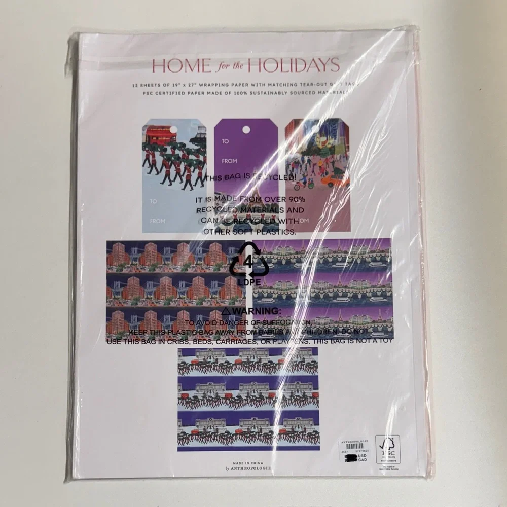 Anthropologie Home for the Holidays Wrapping Paper Book - Multicolor